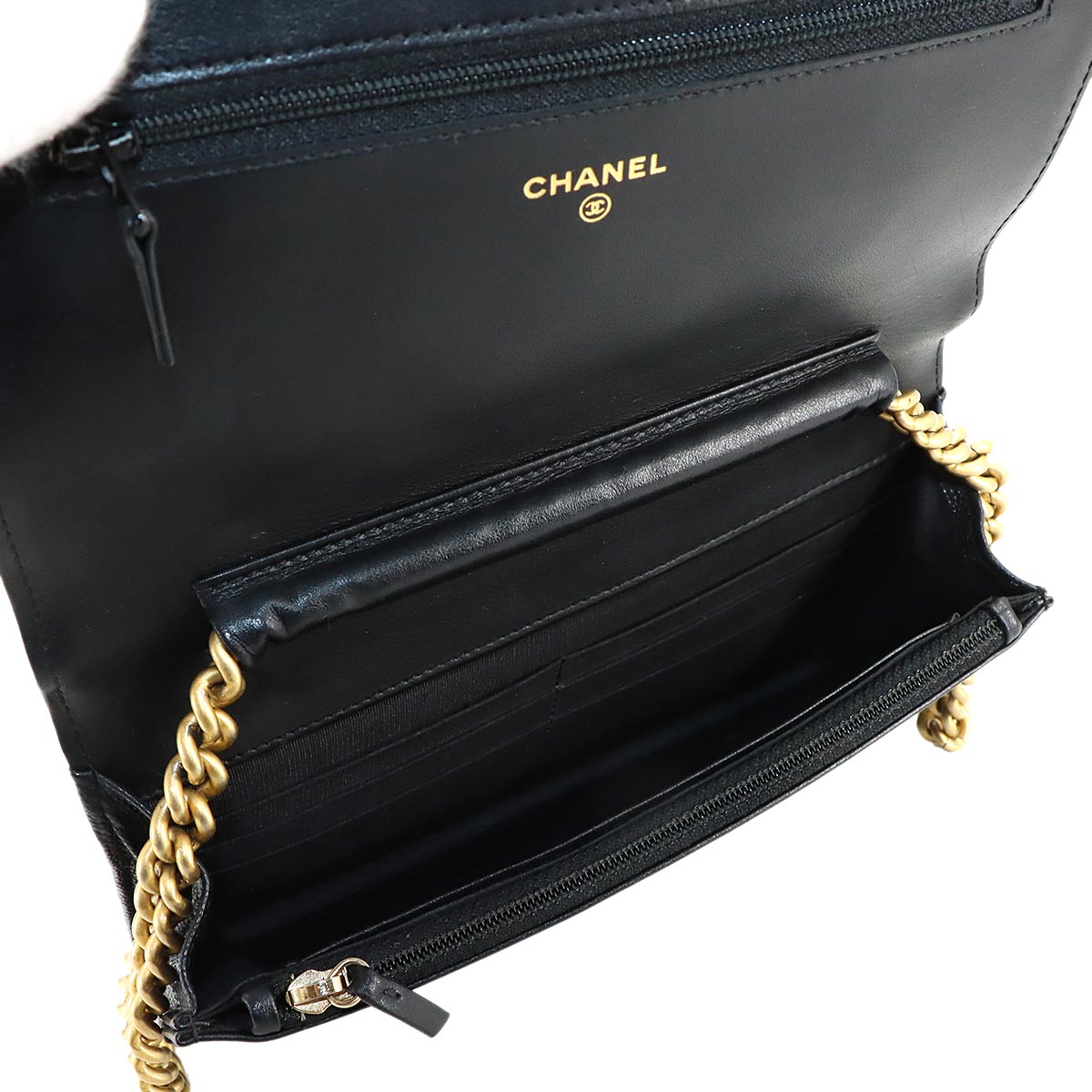 Boychanel Chain Wallet Leather Black AP1117 Purse