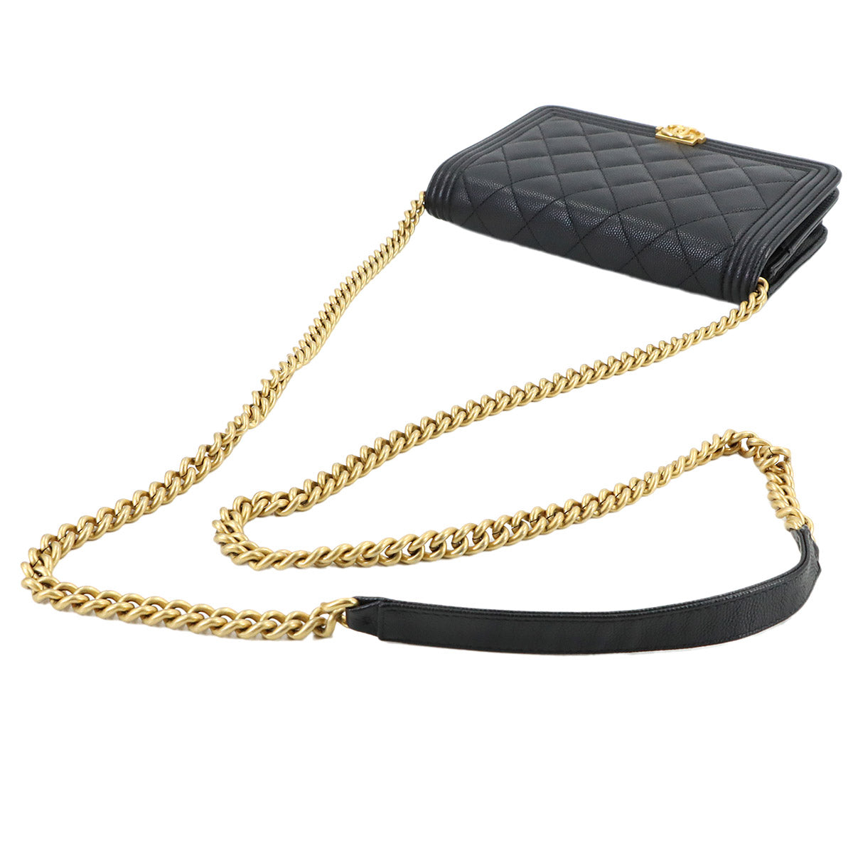 Boychanel Chain Long Wallet Leather Black AP1117 Purse