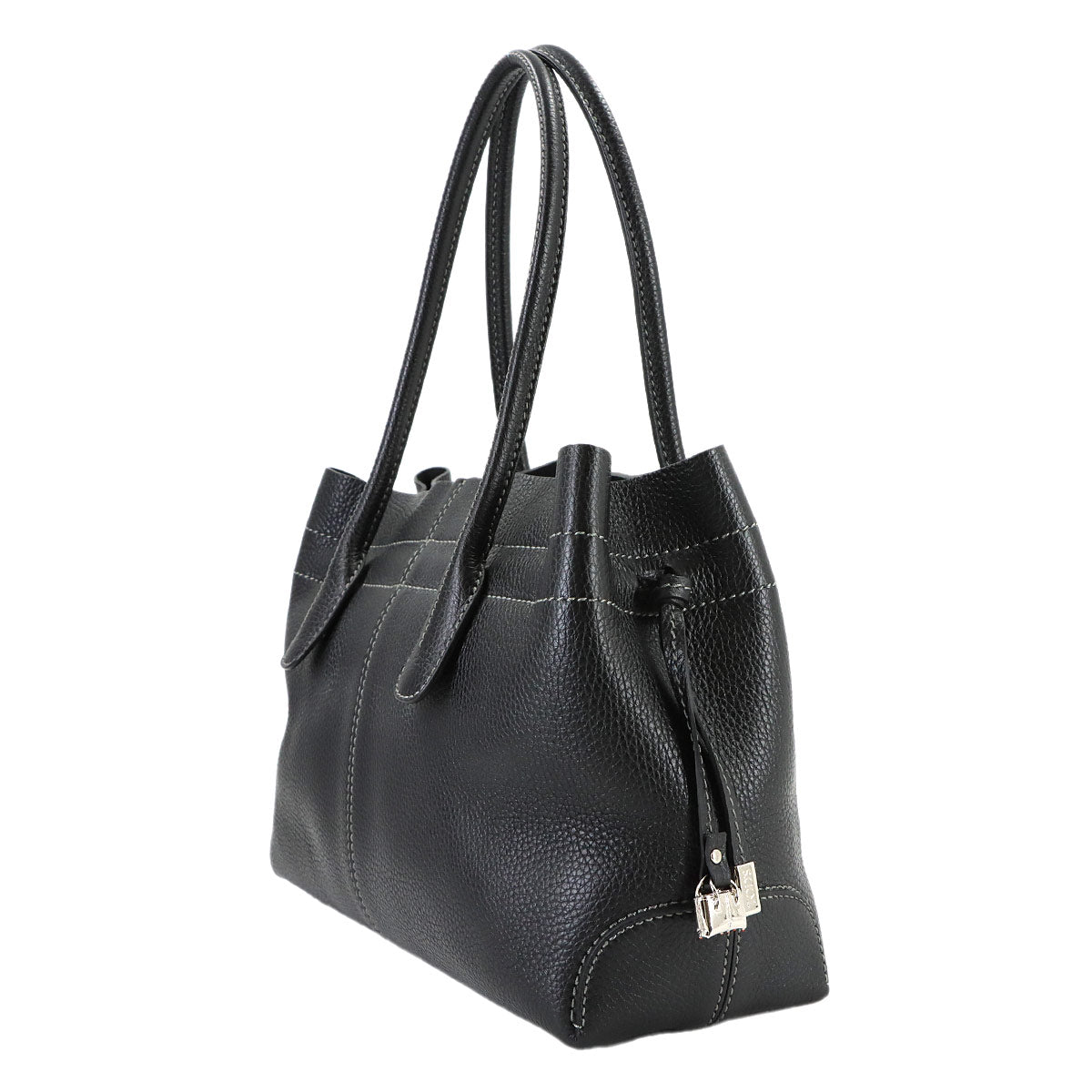 Restyled D Bag Tote Bag Leather Black Purse Stitch