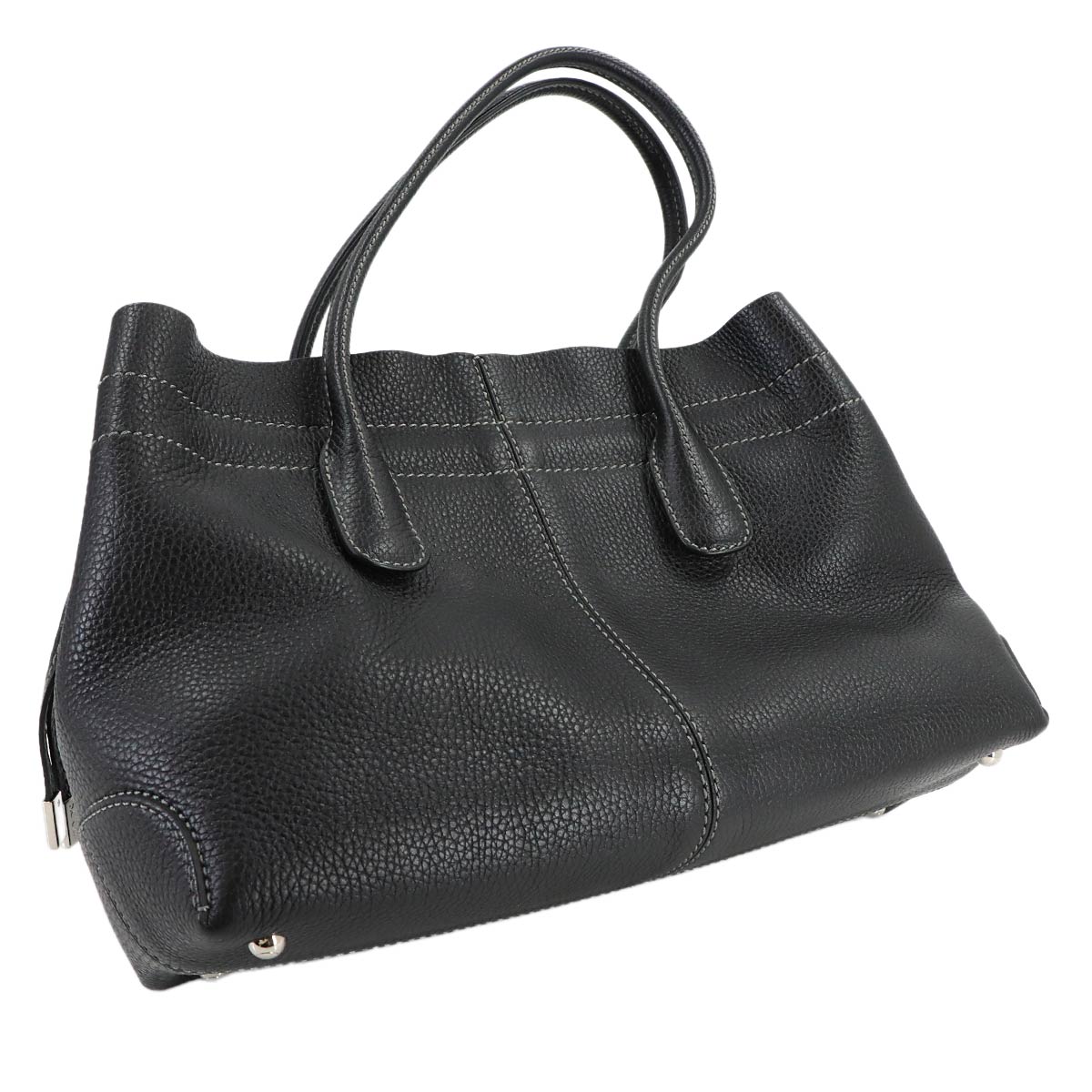 Restyled D Bag Tote Bag Leather Black Purse Stitch