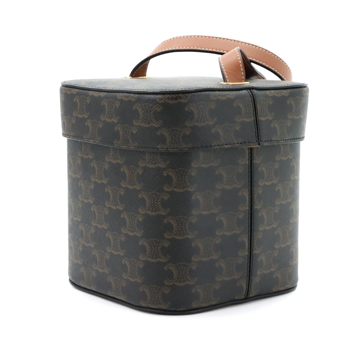 Medium Box Cuir Triomphe Shoulder Bag PVC Leather Tan Brown