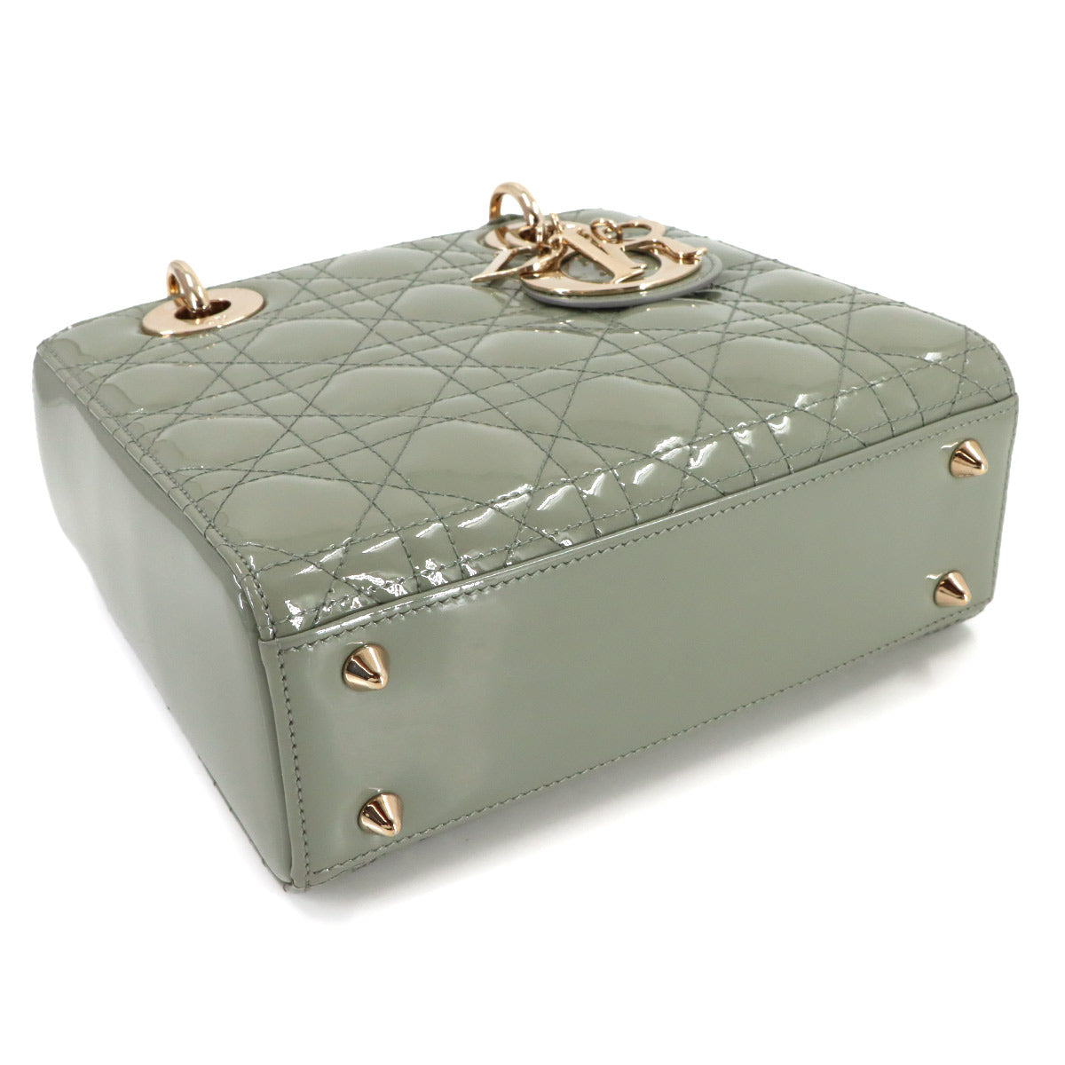Lady Dior Small Hand Shoulder Bag Patent leather Green