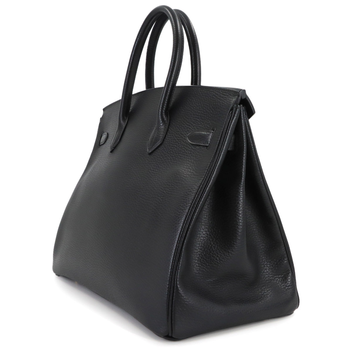 Birkin 35 Ardennes Leather Black Hand Bag Purse