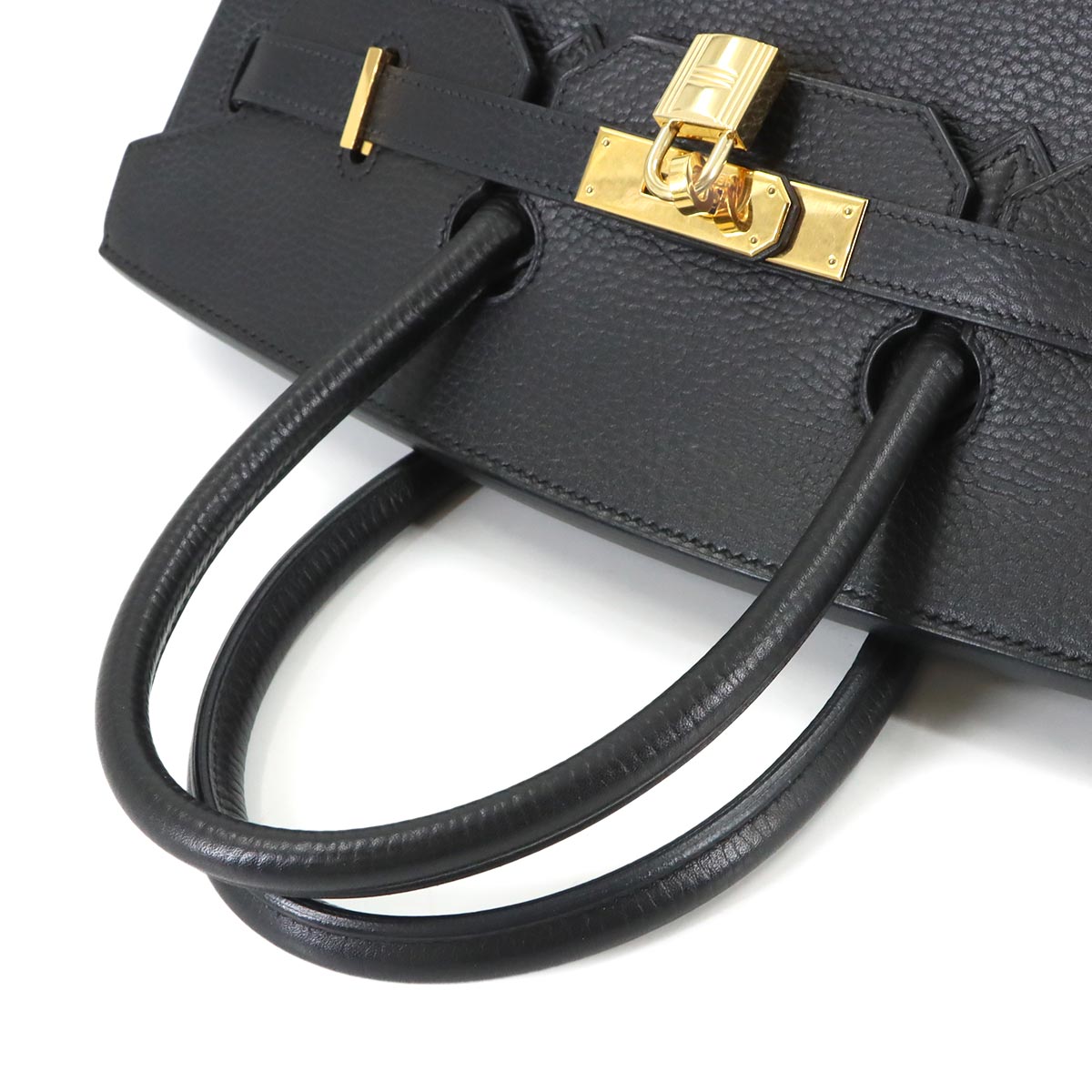 Birkin 35 Ardennes Leather Black Hand Bag Purse