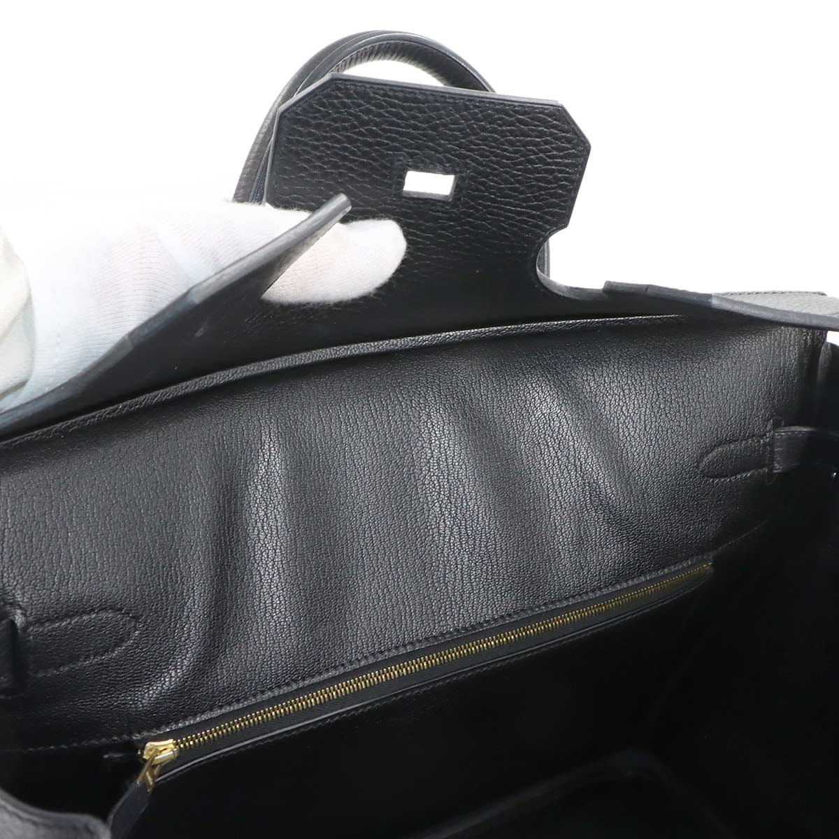 Birkin 35 Ardennes Leather Black Hand Bag Purse