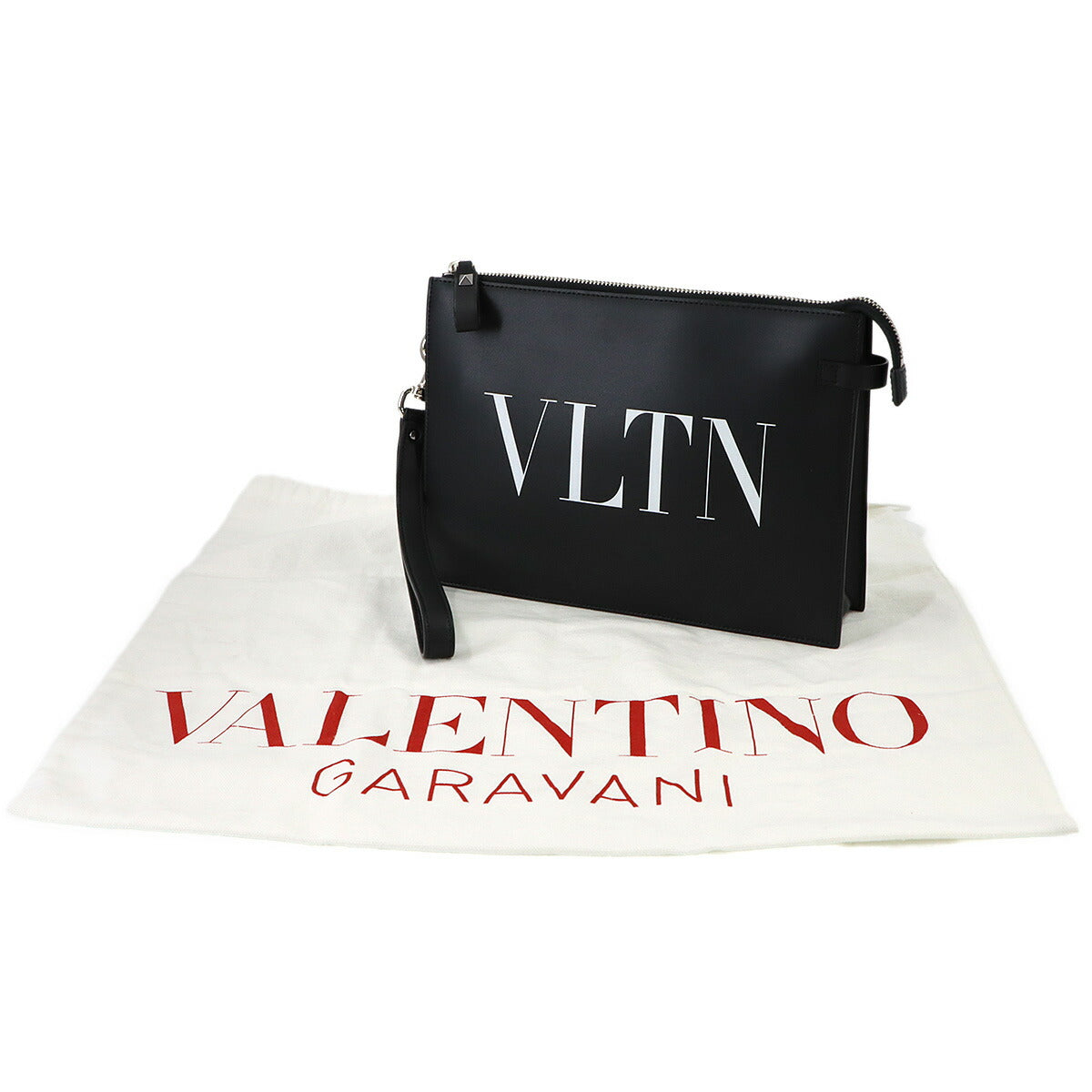 VLTN Clutch Bag Leather Black Purse