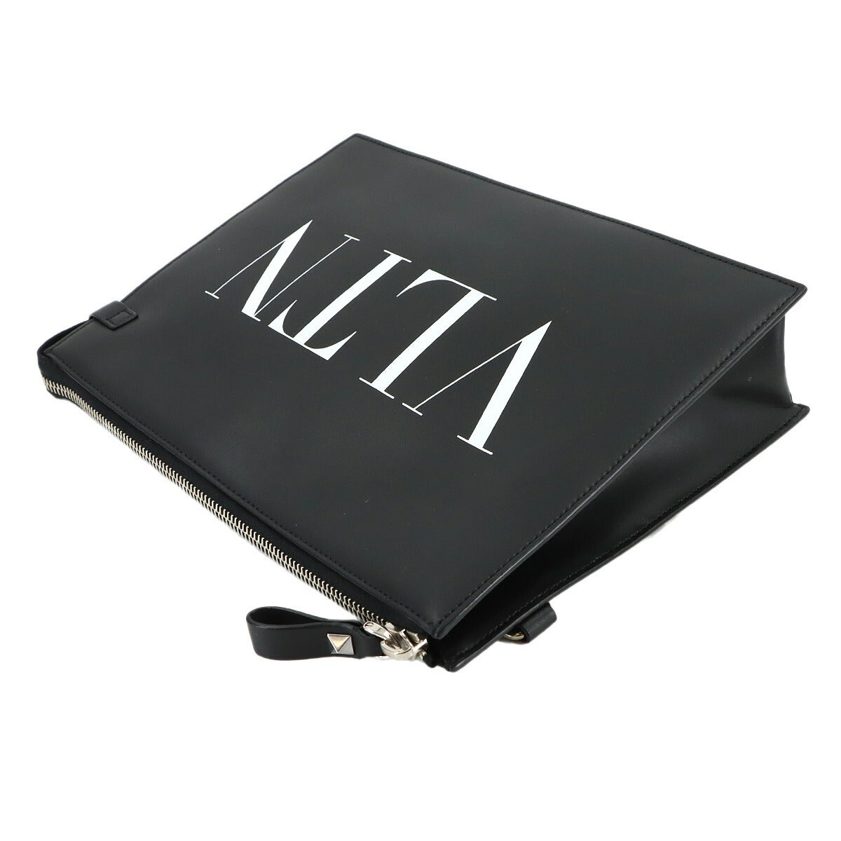 VLTN Clutch Bag Leather Black Purse