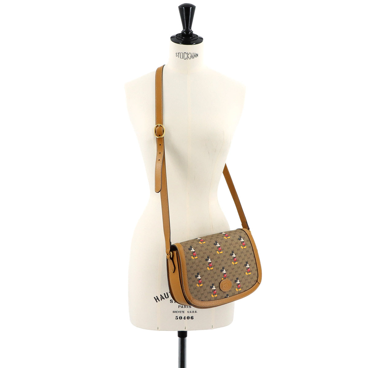 Disney Mickey Mouse Mini GG Supreme Shoulder Bag Brown 602694