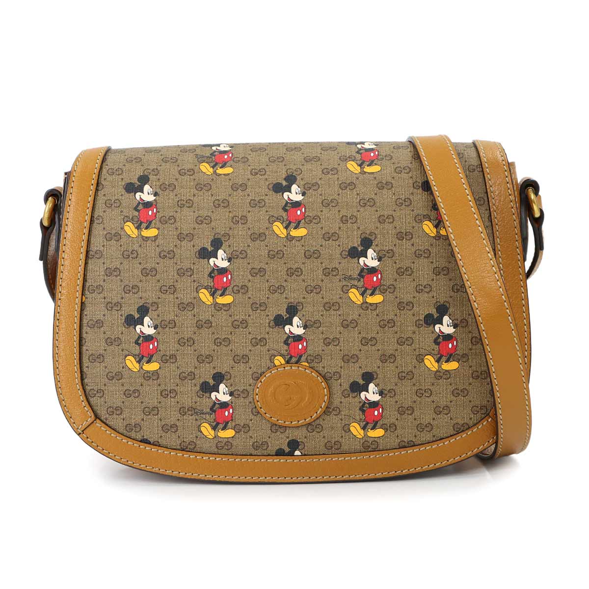 Disney Mickey Mouse Mini GG Supreme Shoulder Bag Brown 602694