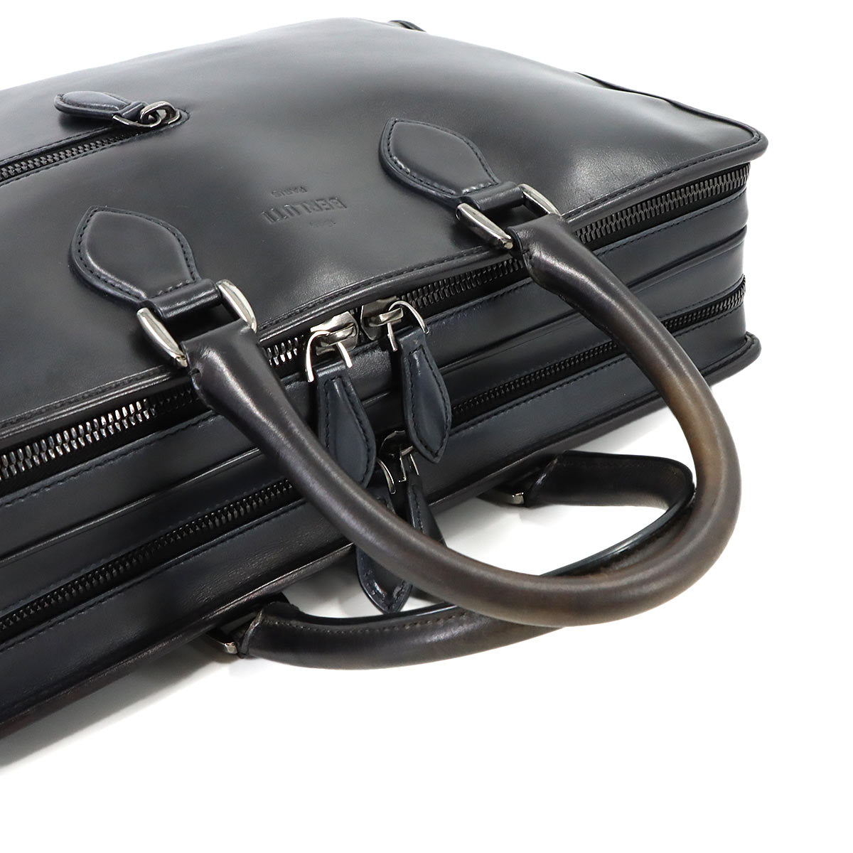 Deux jour Briefcase Business Bag Venezia Leather Navy