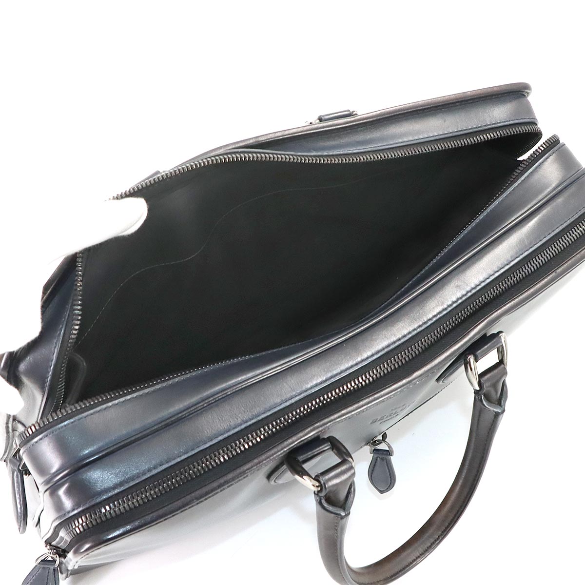 Deux jour Briefcase Business Bag Venezia Leather Navy