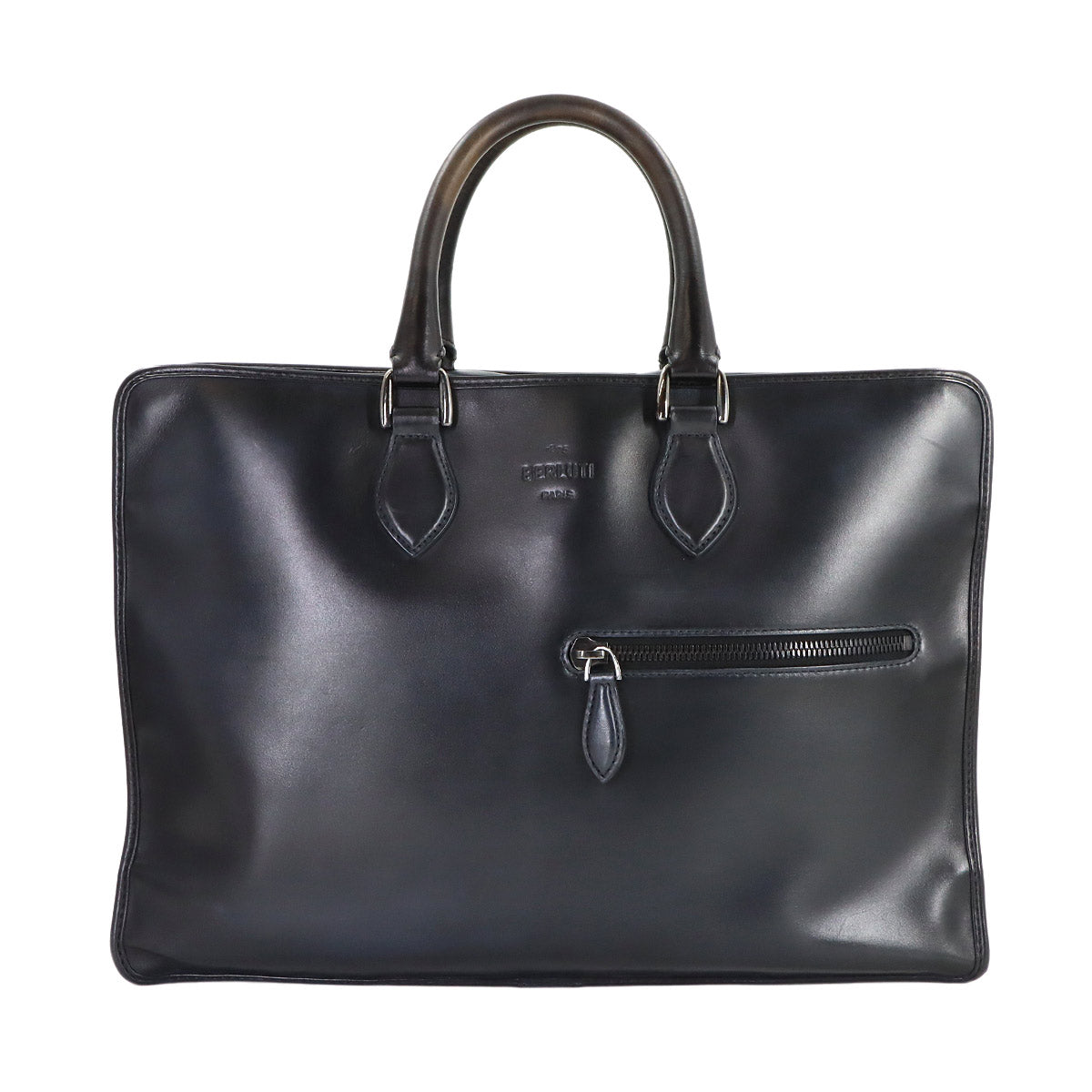 Deux jour Briefcase Business Bag Venezia Leather Navy