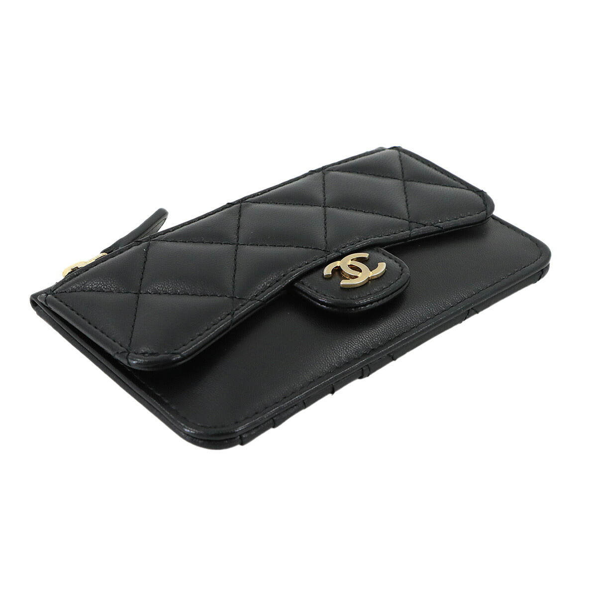 Matelasse Coin Case Purse Wallet Leather Black AP2570