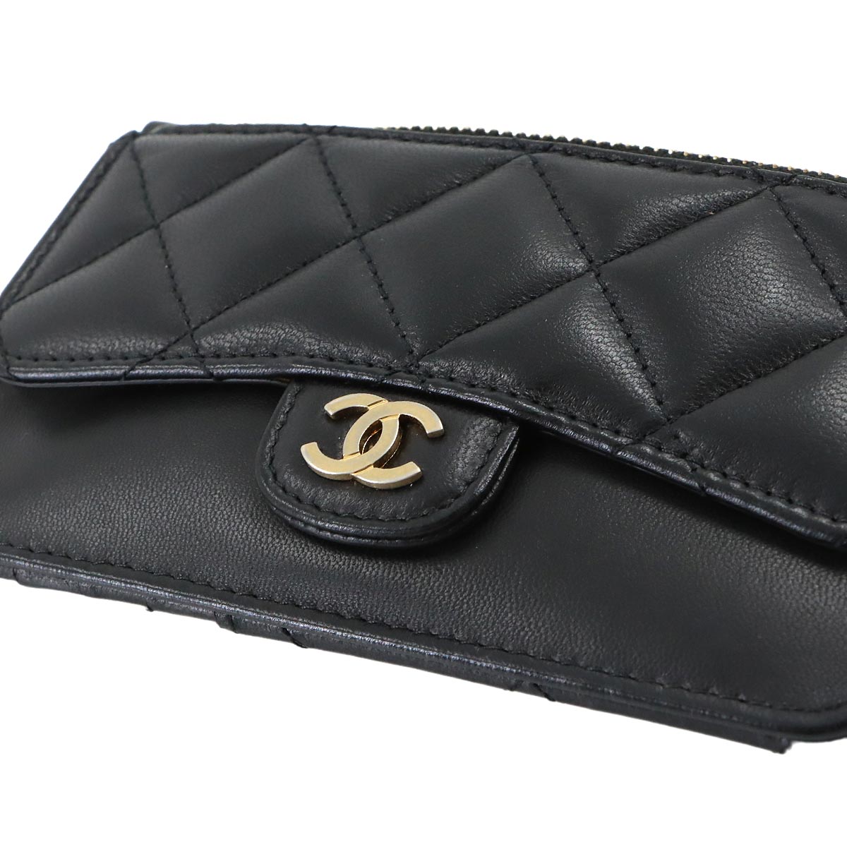 Matelasse Coin Case Purse Wallet Leather Black AP2570