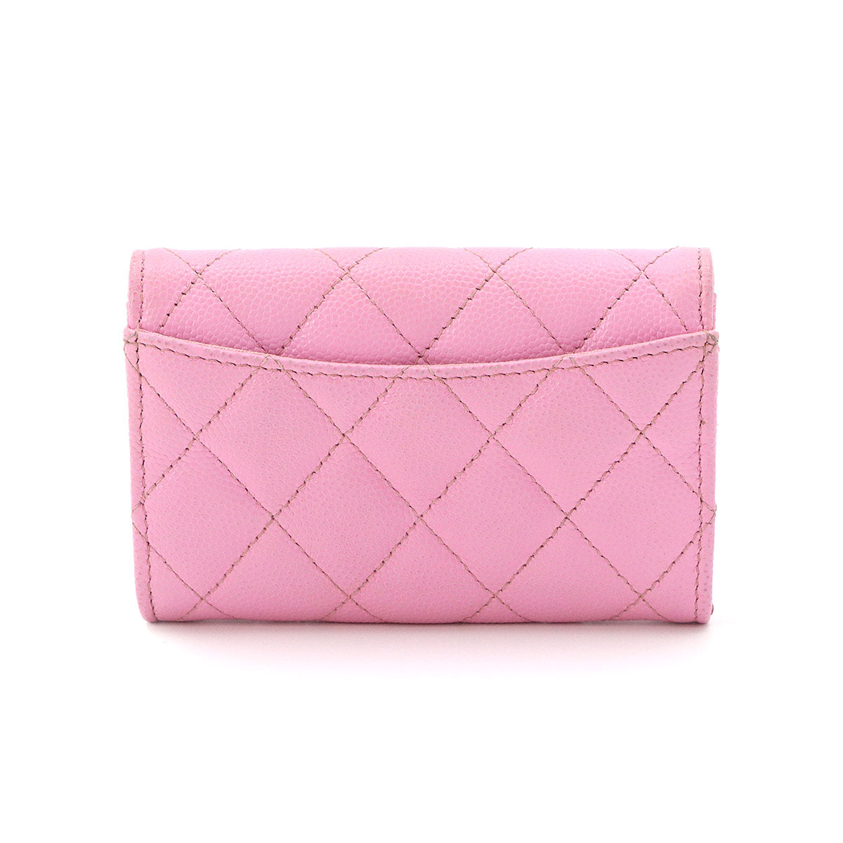 Matelasse Card Case Leather Pink AP0214 Accessory