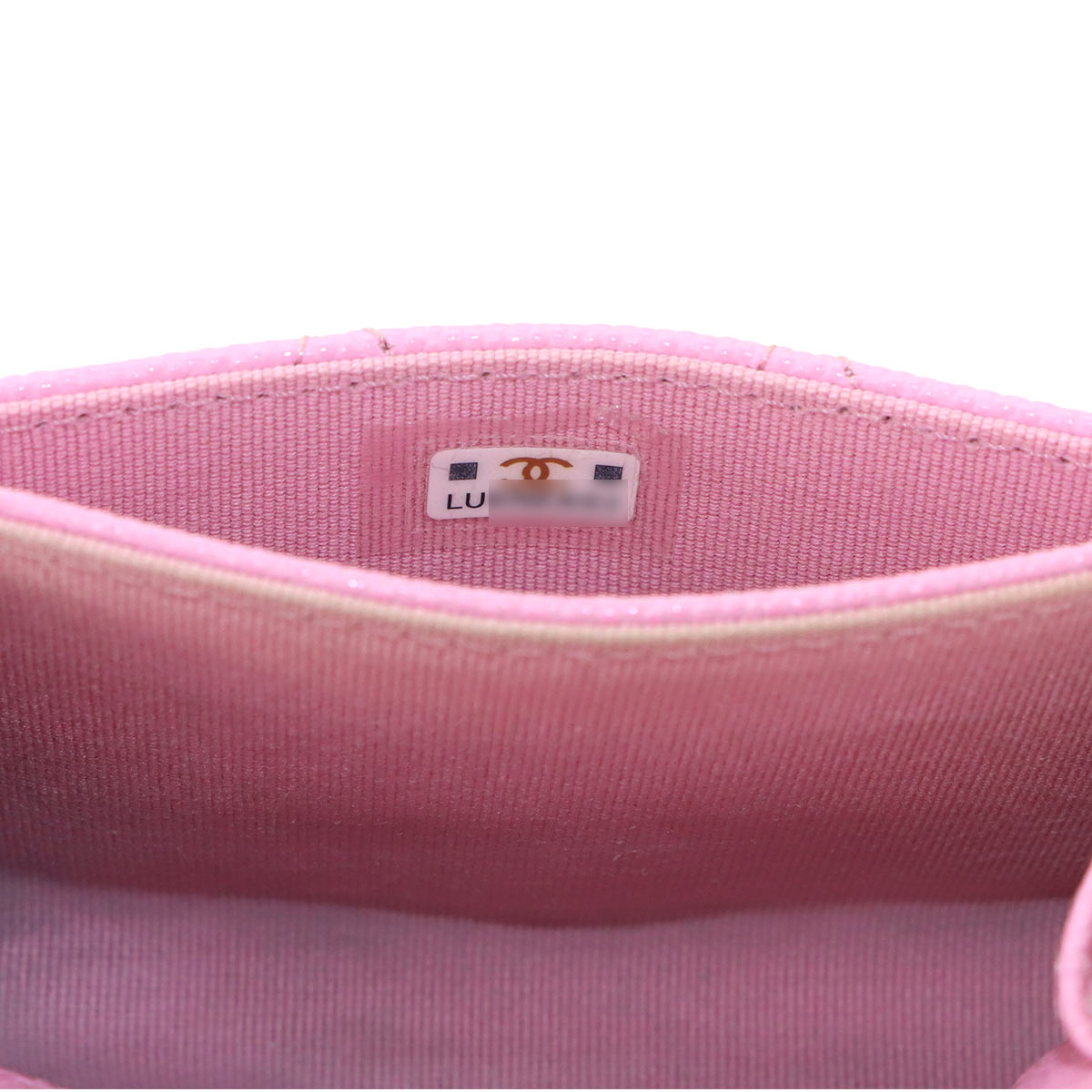 Matelasse Card Case Leather Pink AP0214 Accessory