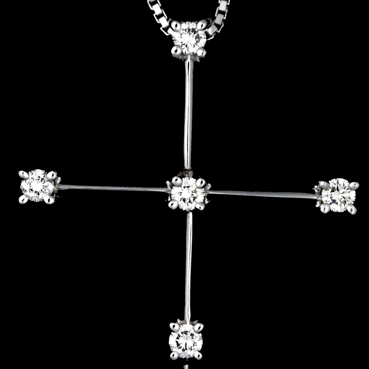 FRAMMENTI cross Diamond Necklace 18K WG 750