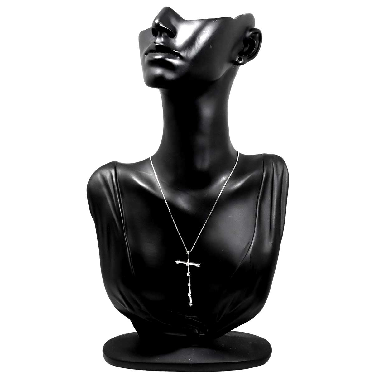 FRAMMENTI cross Diamond Necklace 18K WG 750