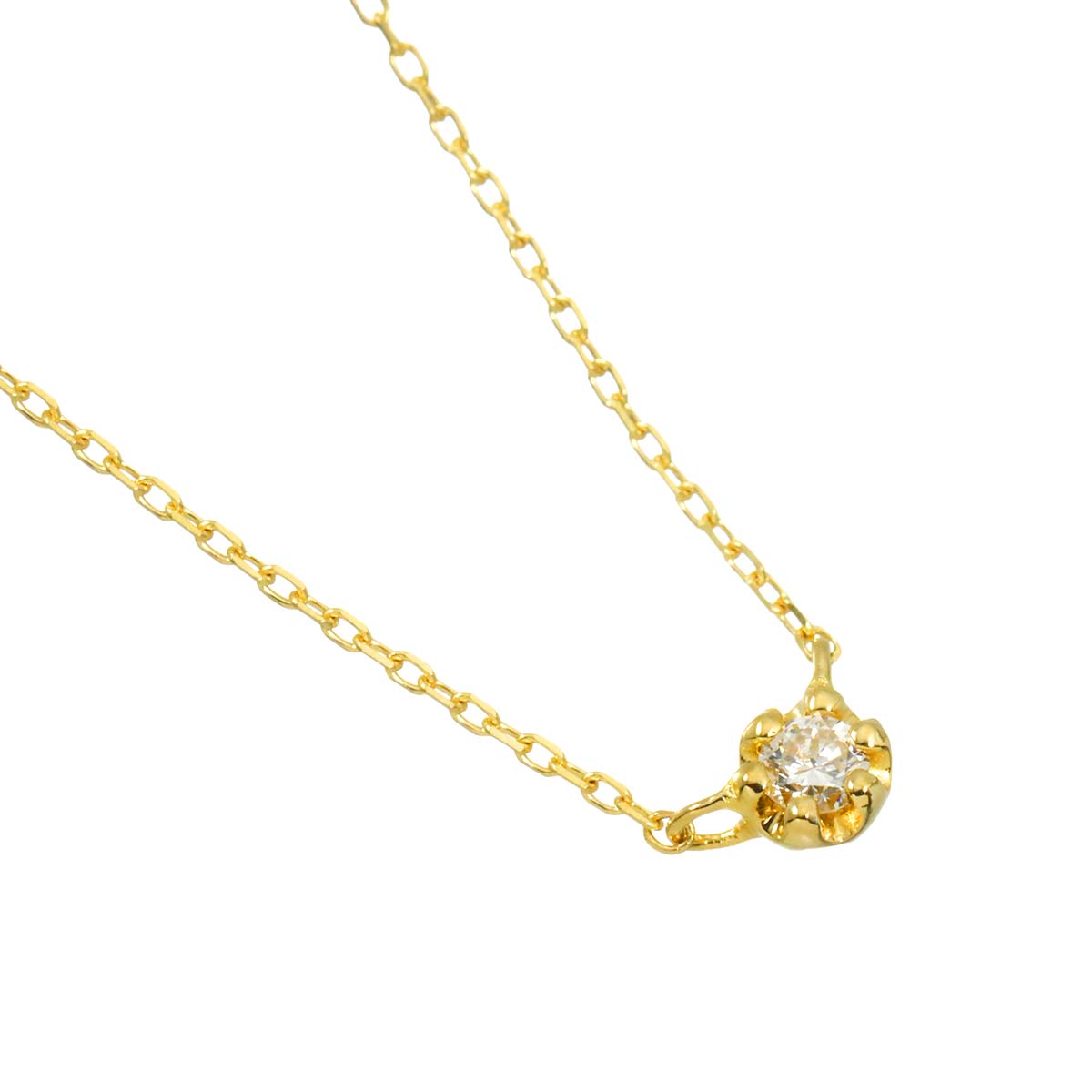 Diamond 0.03ct Necklace 18K Yellow Gold 750