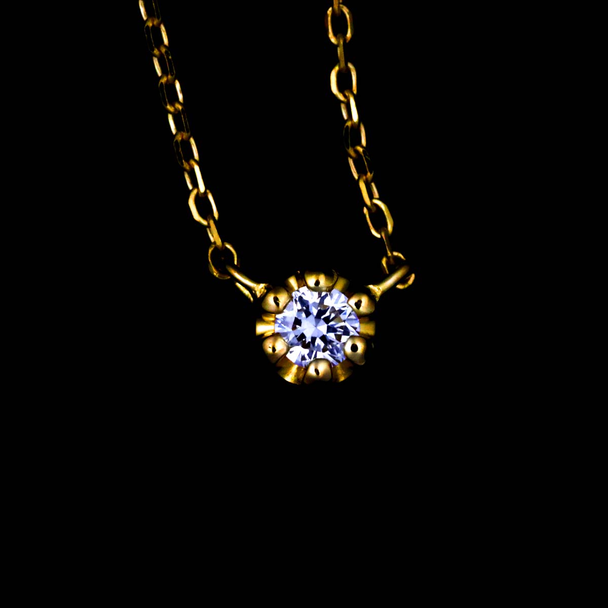 Diamond 0.03ct Necklace 18K Yellow Gold 750
