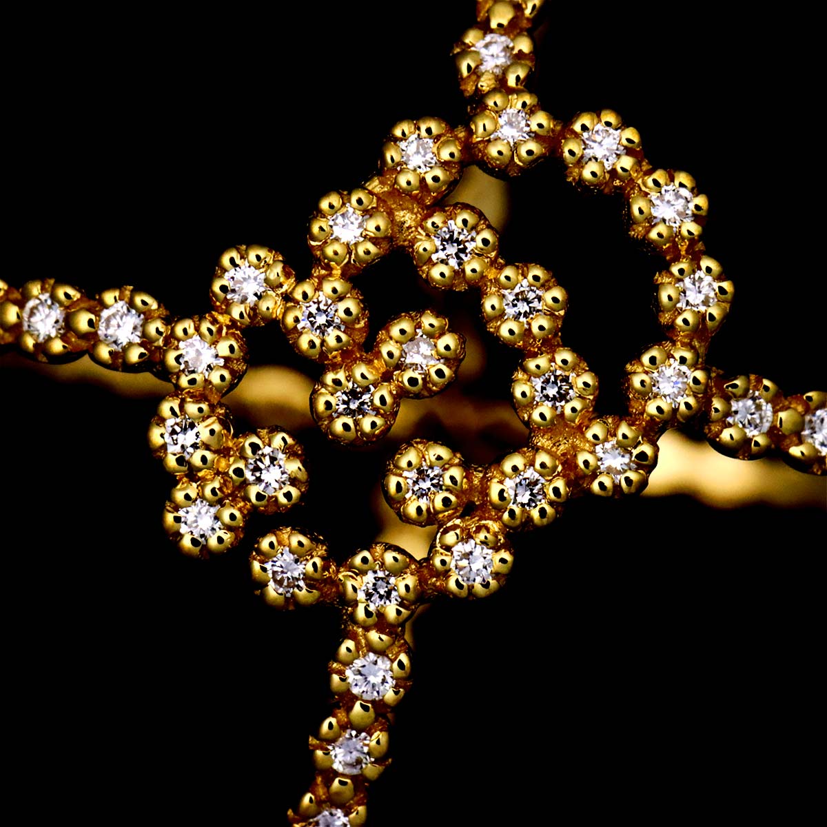 Diamond Ring 18K Yellow Gold 750 Size15 7.5(US)