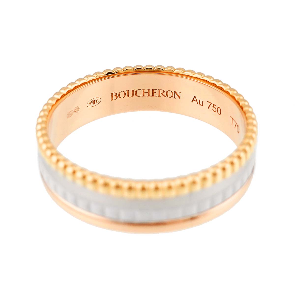Quatre White Ring SM 18K YG WG PG Ceramic Size70 12.75-13(US)