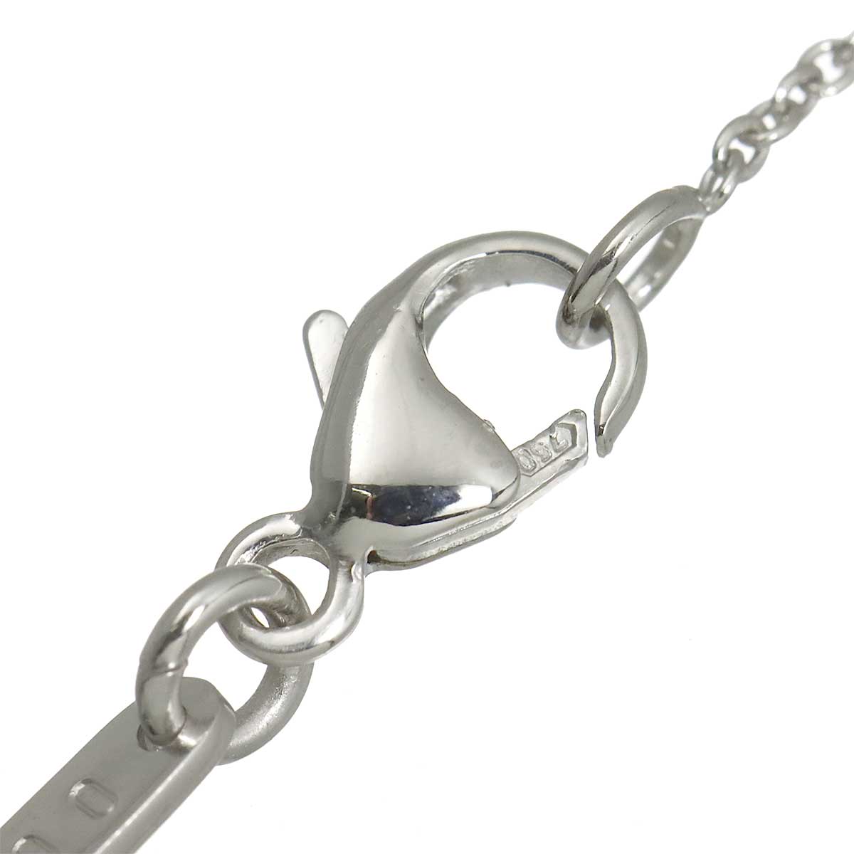 Diamond 0.04ct Initial S Necklace 18K White Gold 750