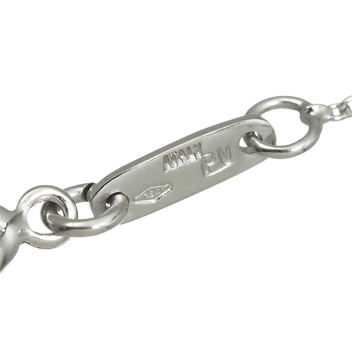 Diamond 0.04ct Initial S Necklace 18K White Gold 750