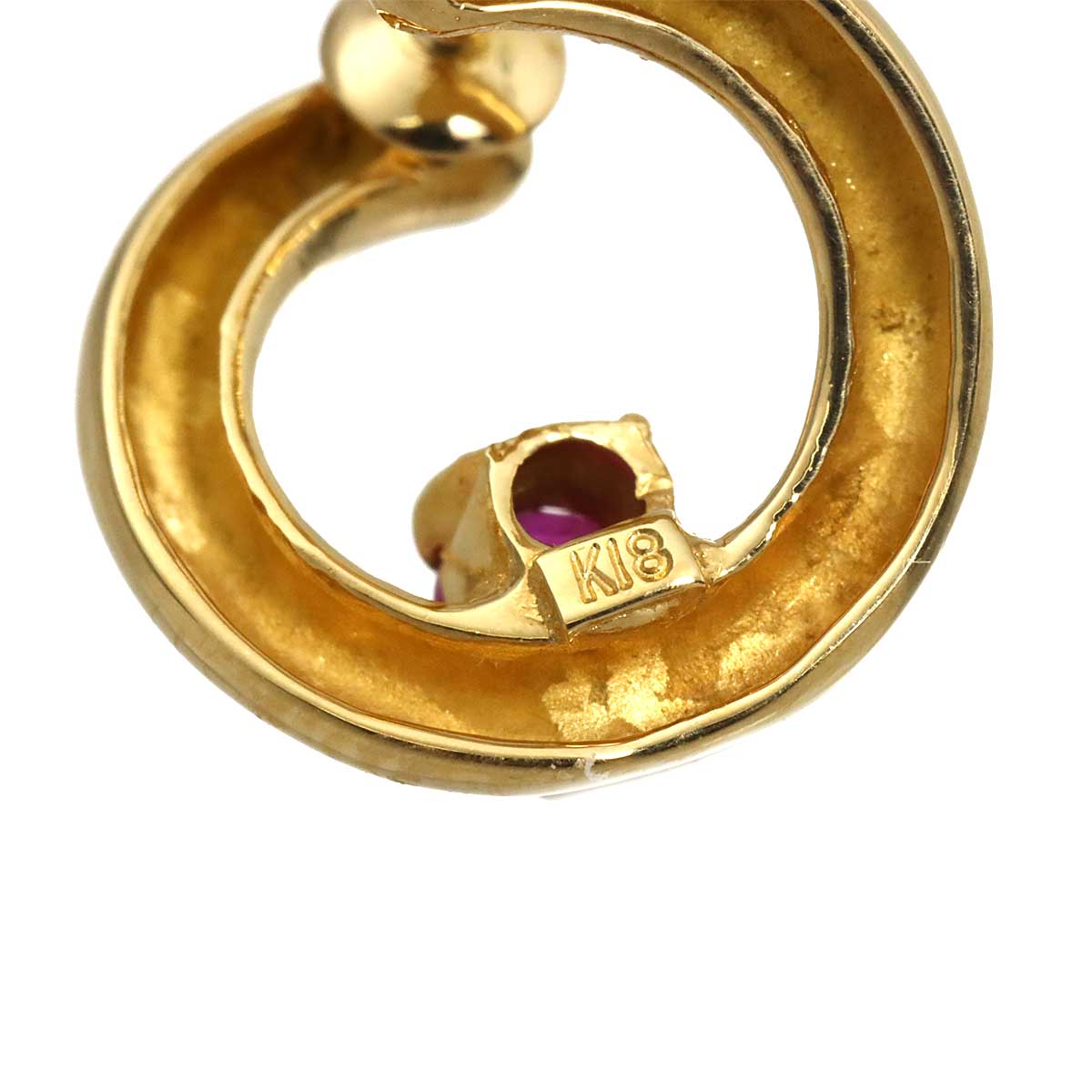 Ruby Earrings 18K YG 750