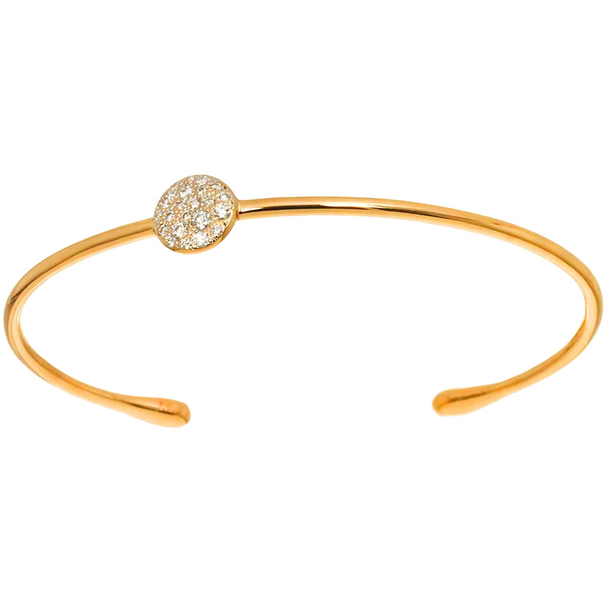 Pave Diamond Bracelet 18K Pink Gold 750 sizeM