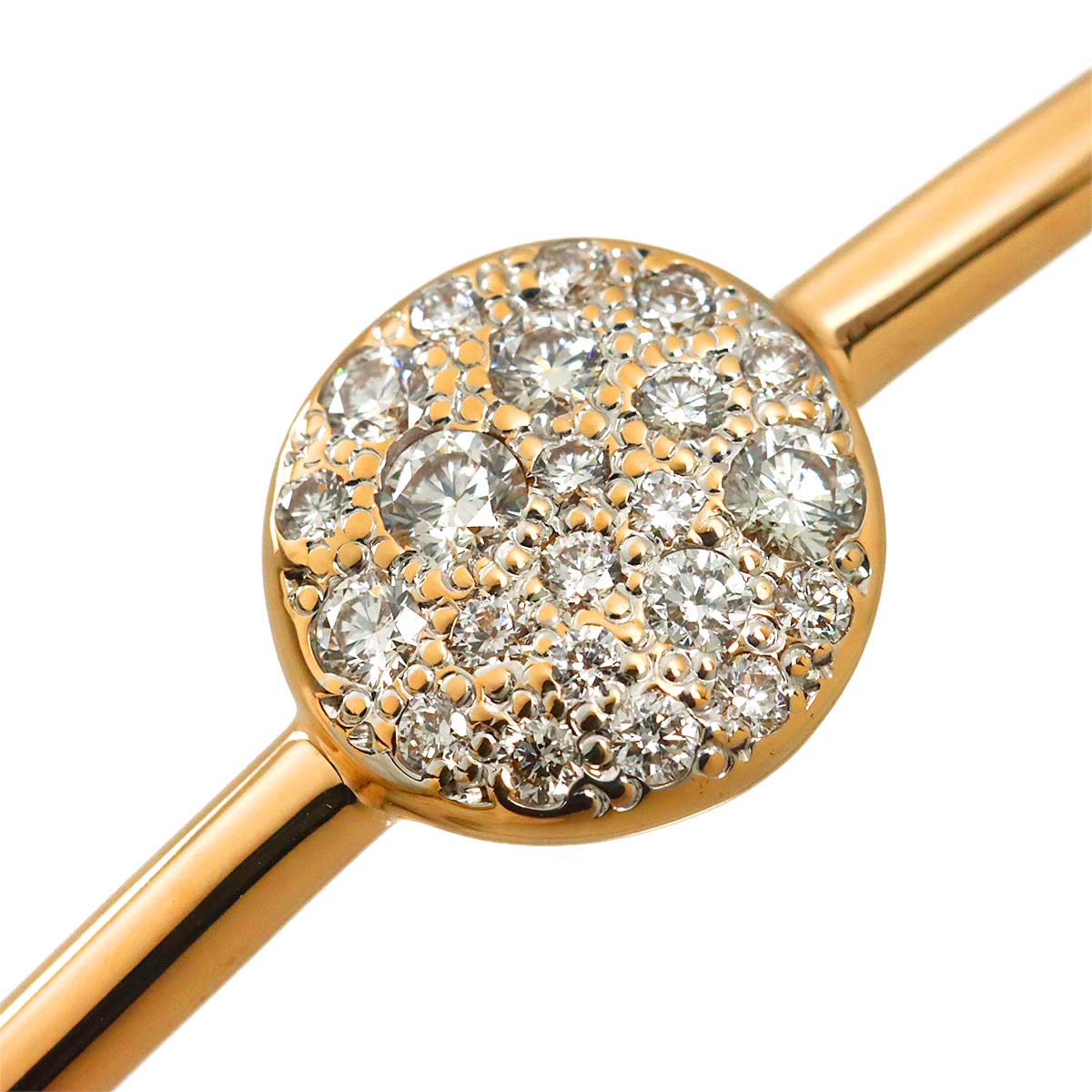 Pave Diamond Bracelet 18K Pink Gold 750 sizeM