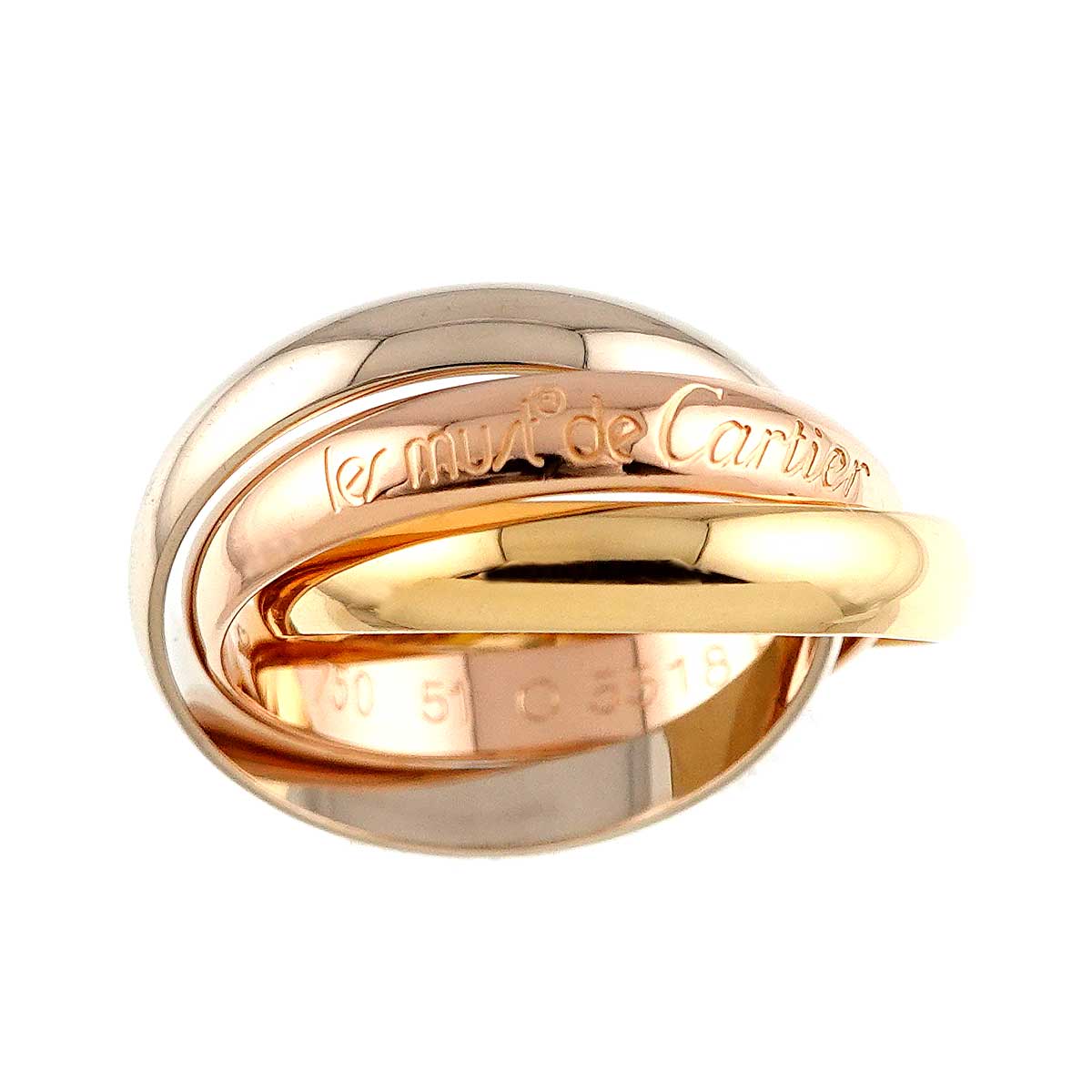 Trinity Ring 18K YG WG PG 750 Size51 5.5-5.75(US)