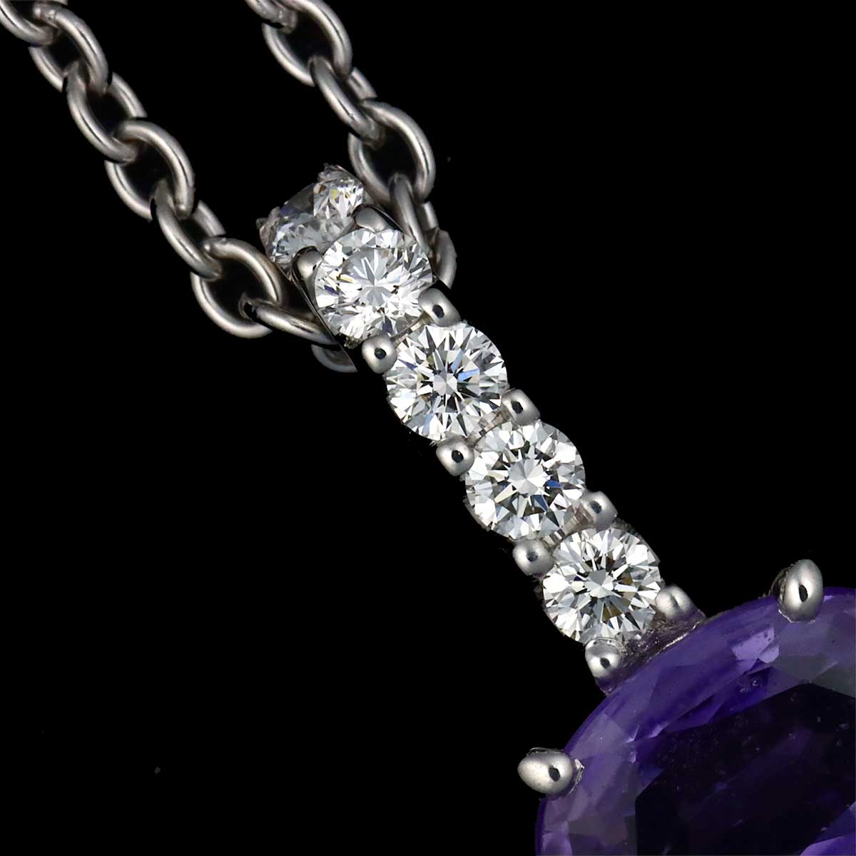 Sapphire 1.17ct Diamond 0.15ct Necklace 18K WG 750