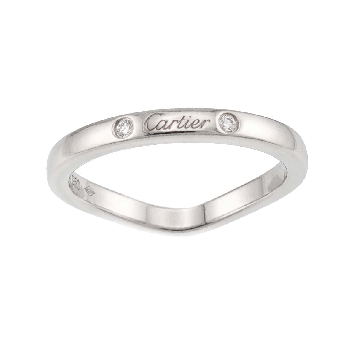 Ballerine curve Diamond 3P Ring Pt Pt size47 4(US)