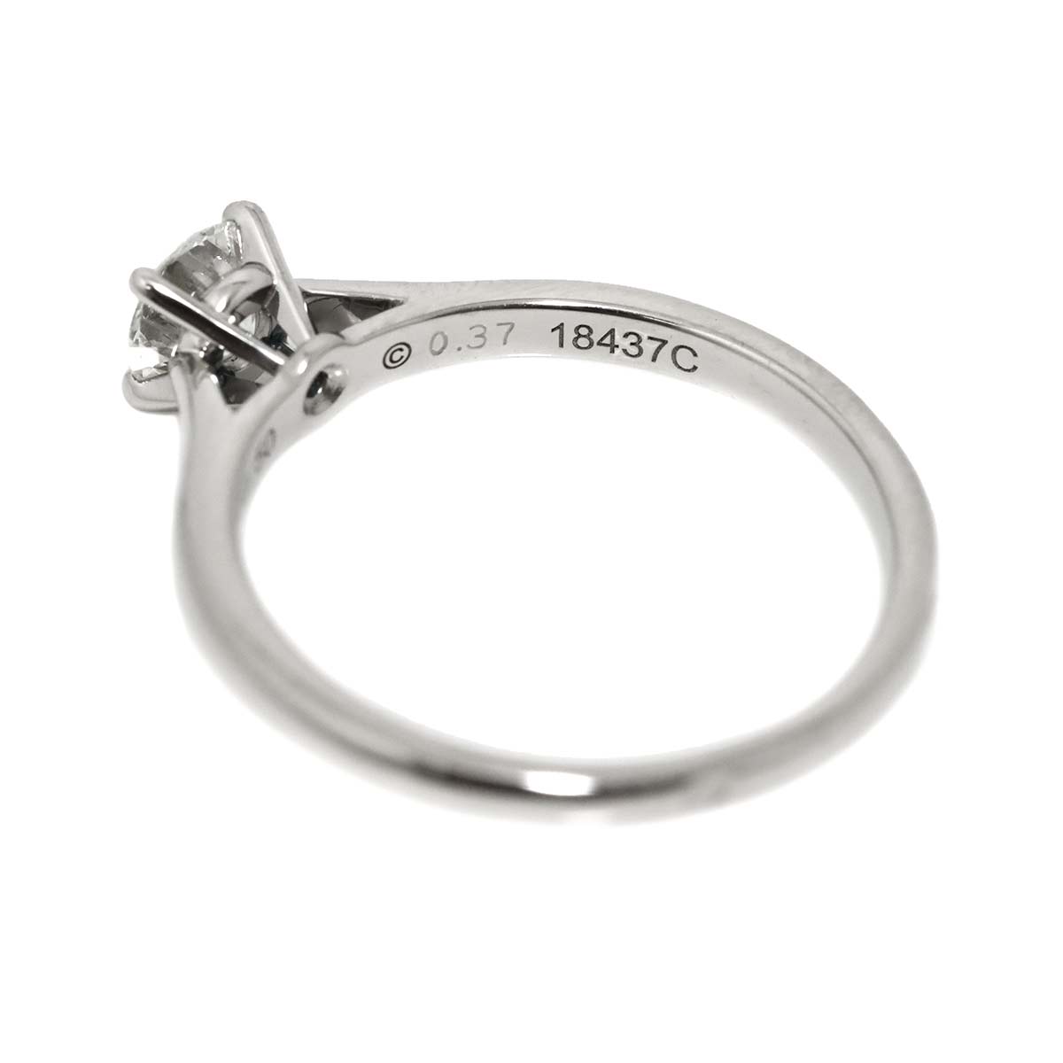 Solitaire Diamond 0.37ct Ring Pt Size50 5.25(US)
