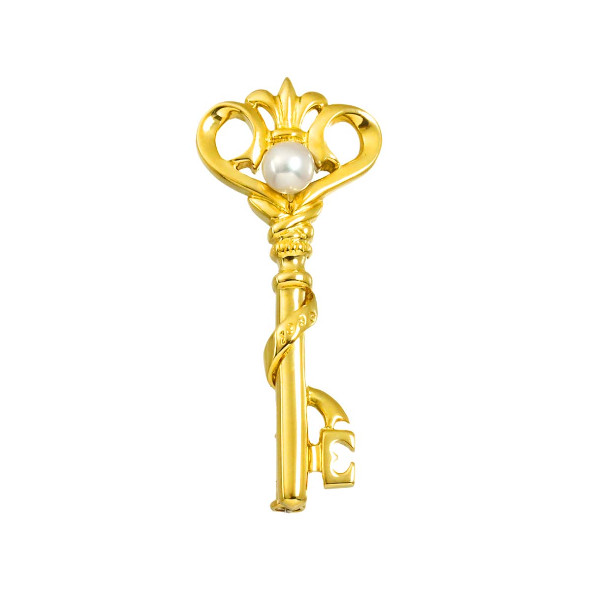 Akoya Pearl 4.6mm Brooch 18K YG 750