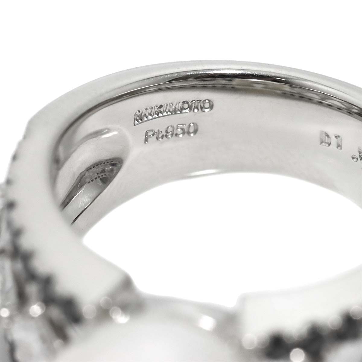 South Sea pearl 11.6mm Diamond 1.59ct Ring Pt size6.75(US)