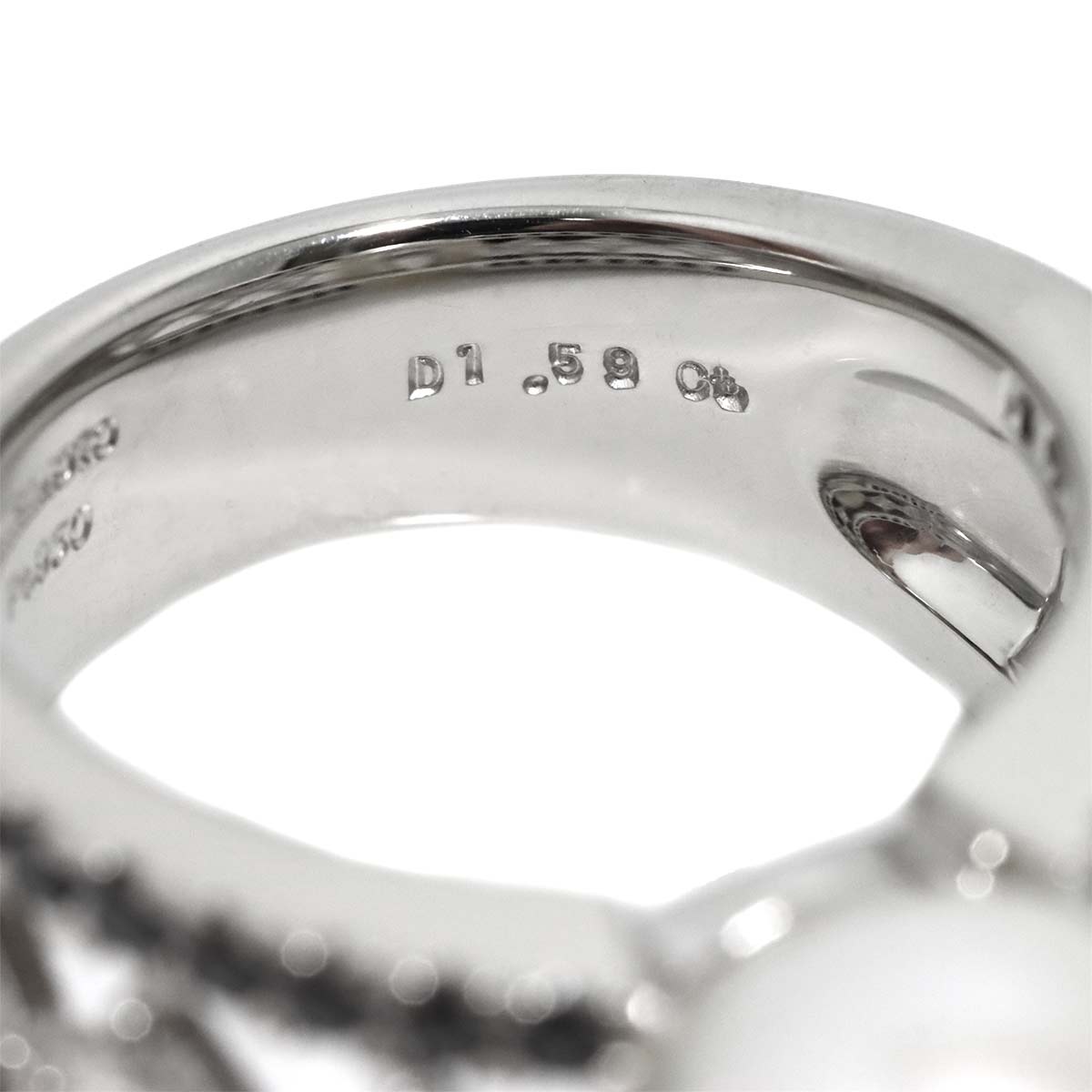 South Sea pearl 11.6mm Diamond 1.59ct Ring Pt size6.75(US)