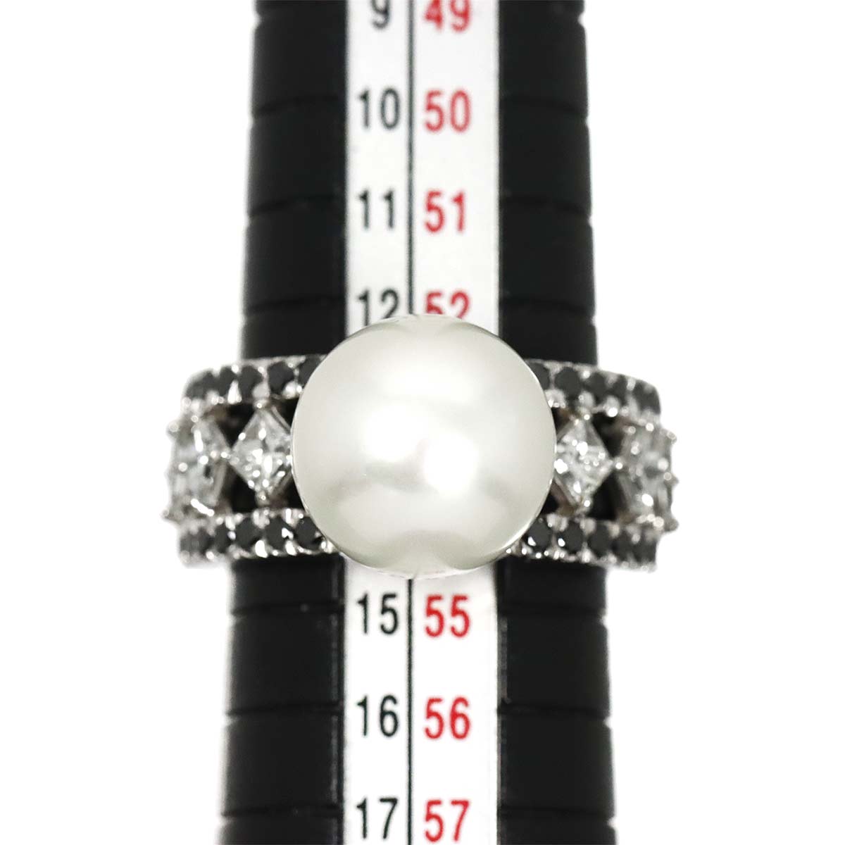 South Sea pearl 11.6mm Diamond 1.59ct Ring Pt size6.75(US)
