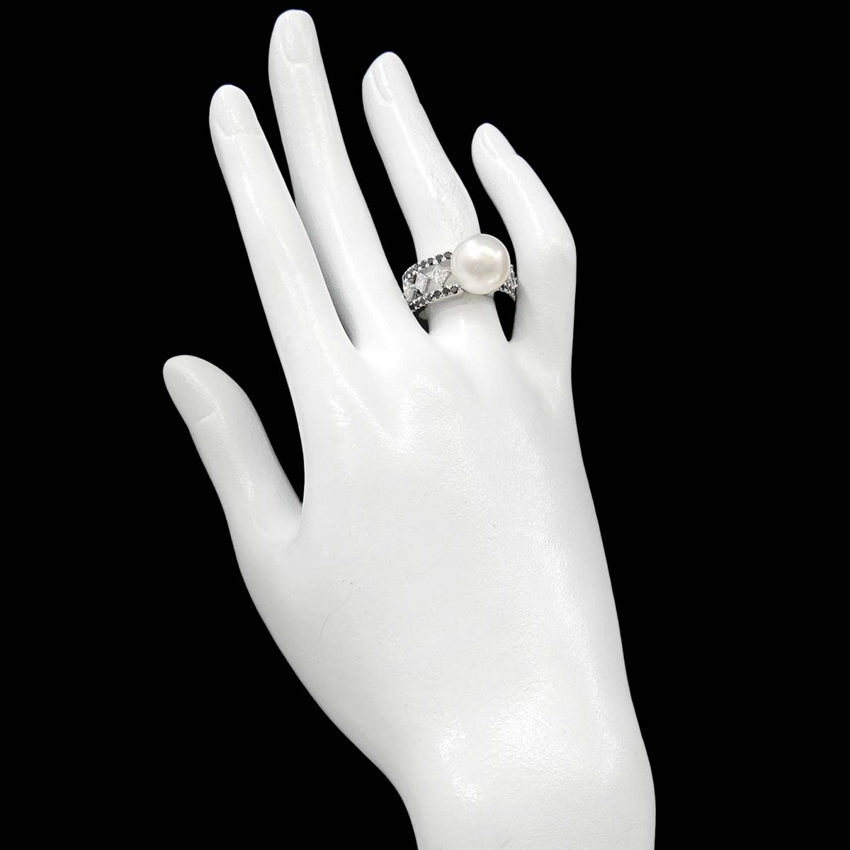 South Sea pearl 11.6mm Diamond 1.59ct Ring Pt size6.75(US)