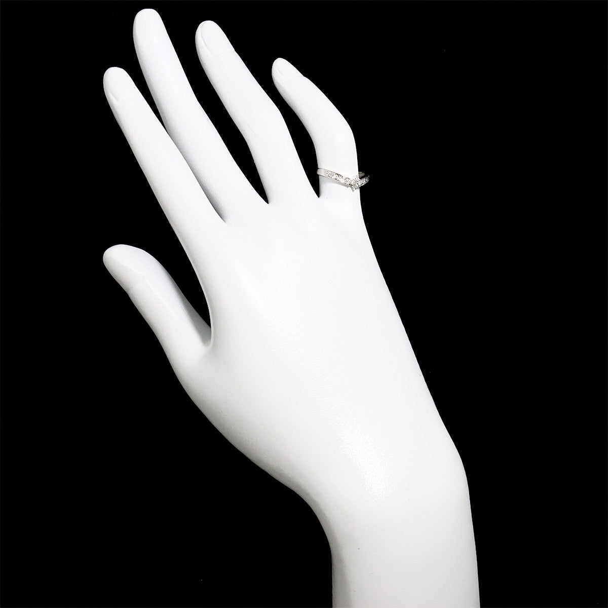Diamond Ring 18K WG 750 Size4-4.5(US)