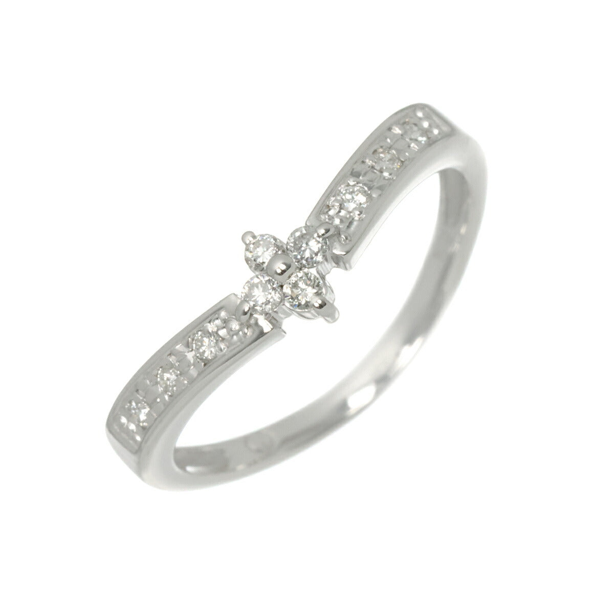 Diamond Ring 18K WG 750 Size4-4.5(US)