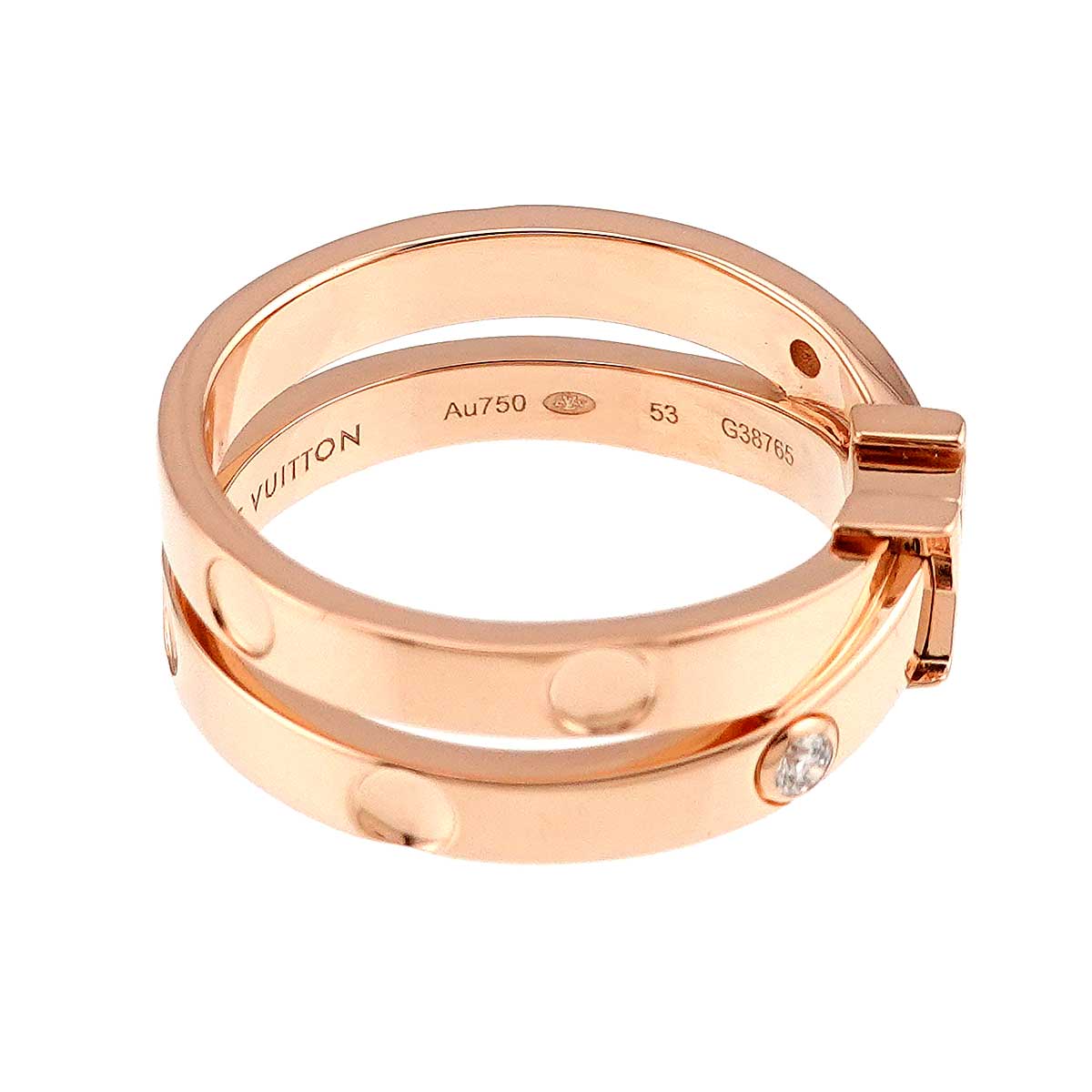 Anplant Diamond Ring 18K PG 750 Size53 Size6(US)