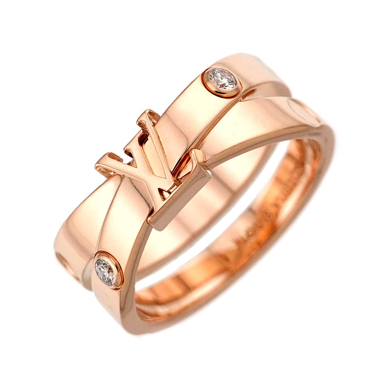 Anplant Diamond Ring 18K PG 750 Size53 Size6(US)
