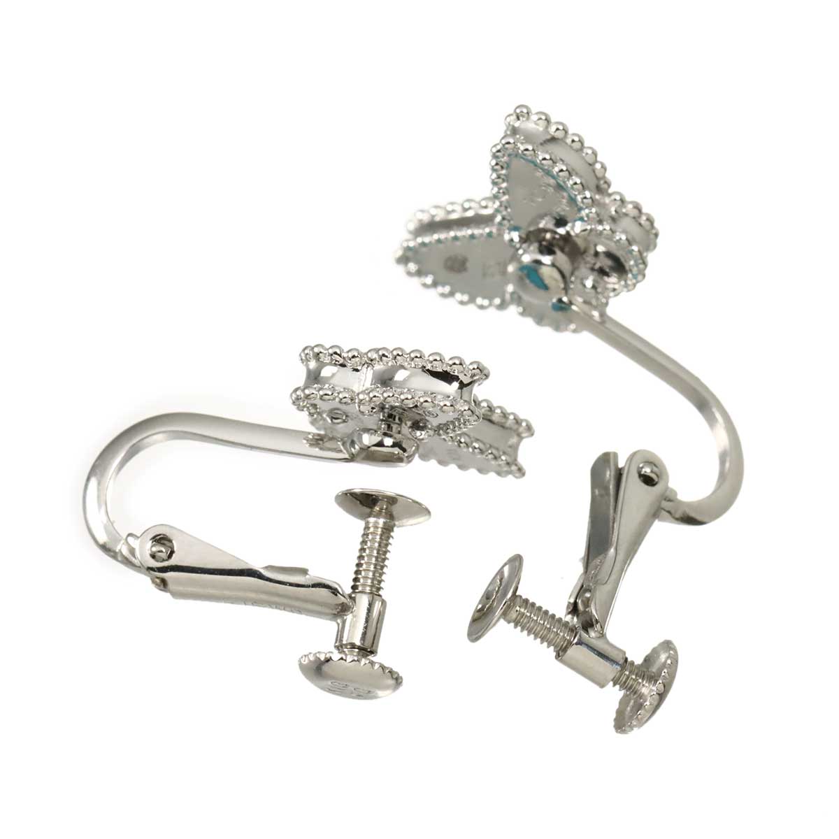 Sweet Alhambra Turquoise Earrings Clip on 18K WG 750