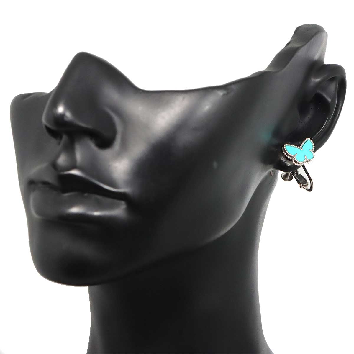Sweet Alhambra Turquoise Earrings Clip on 18K WG 750