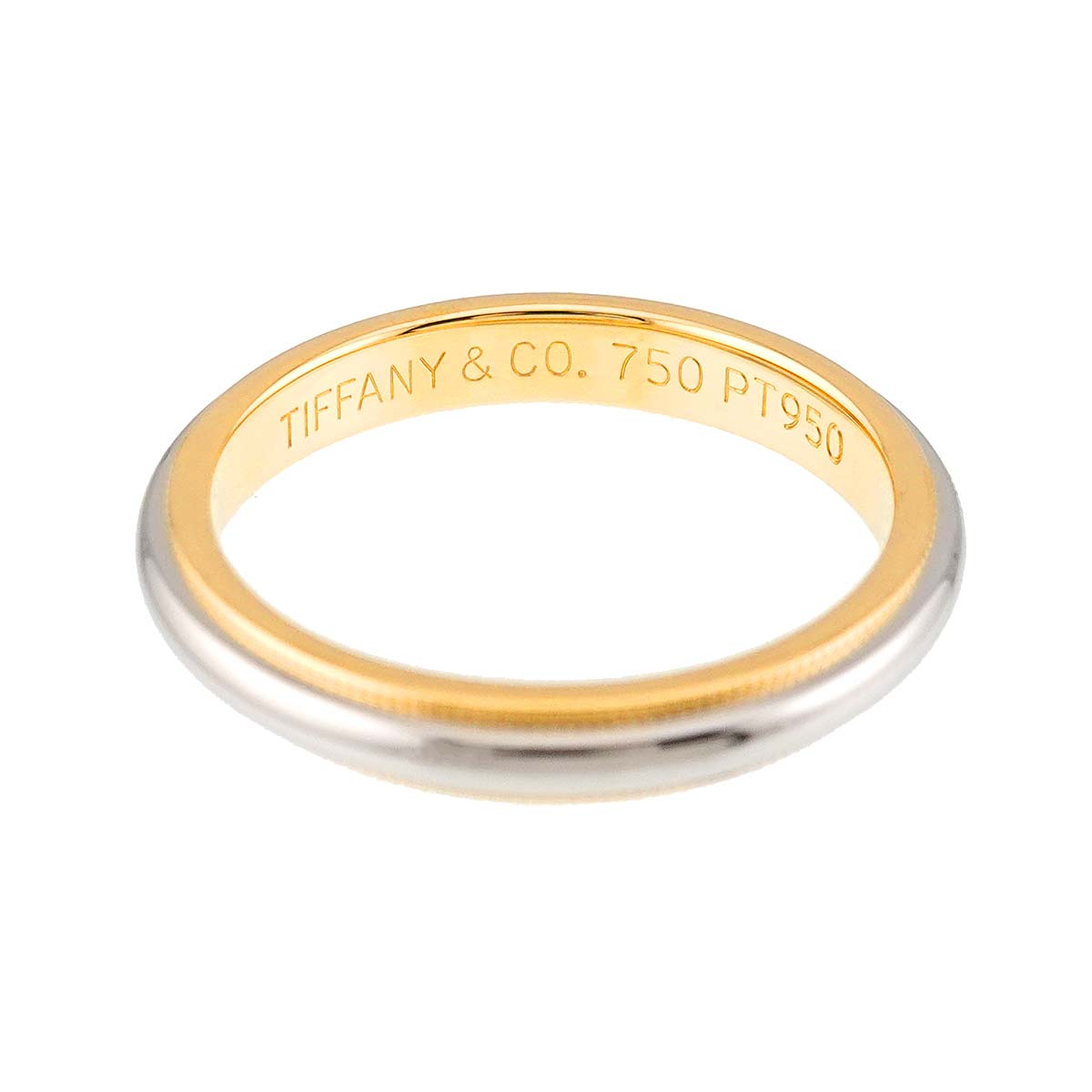 Milgrain Band Ring Pt 18K YG 750 Size7.5-7.75(US)