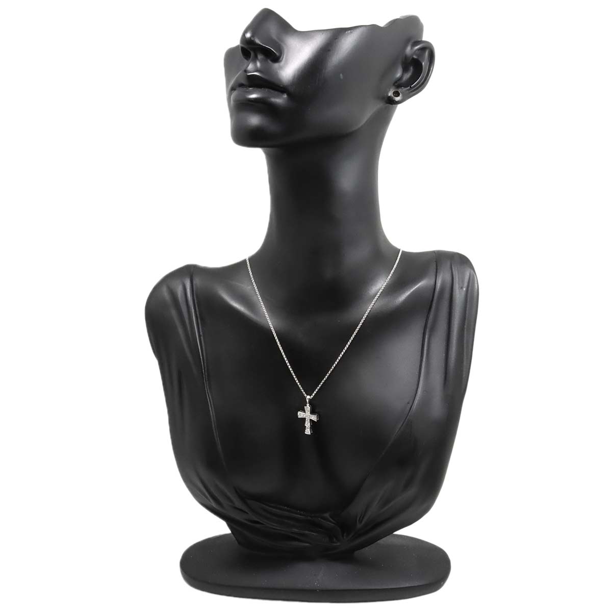 Serpenti Small Cross Diamond Necklace 18K White Gold 750