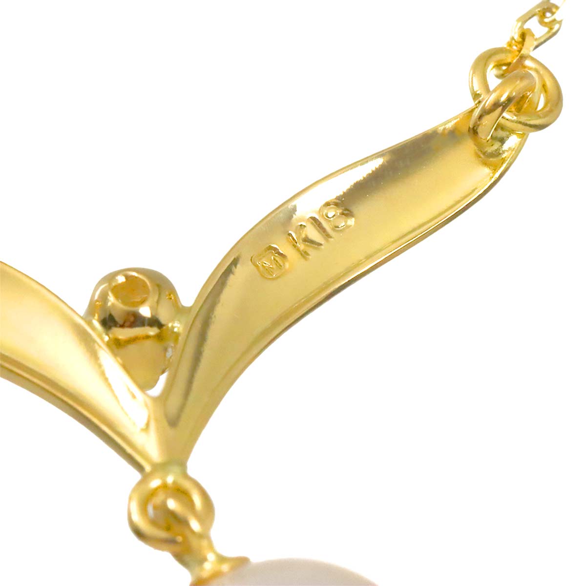 Akoya Pearl 7.0mm Diamond Necklace 18K Yellow Gold 750