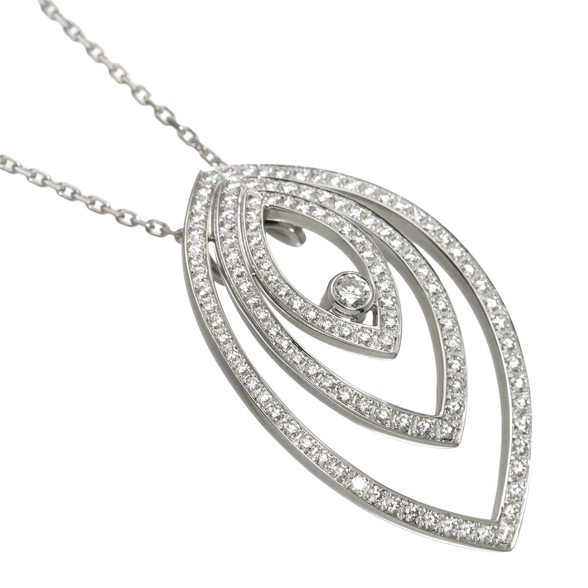 Diamond Necklace 18K White Gold 750